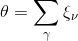 \theta=\sum_\gamma \xi_\nu