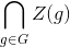 \bigcap_{g\in G} Z(g)